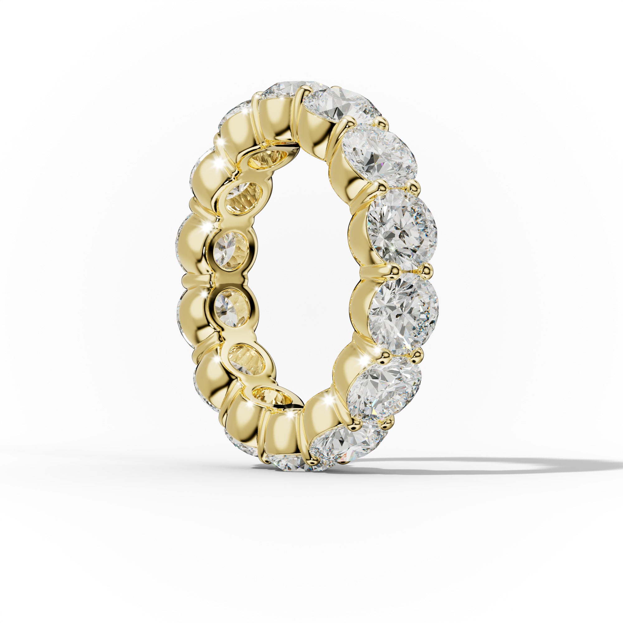 7.0 Carat Round Diamond Classic Eternity Band Shared Prong