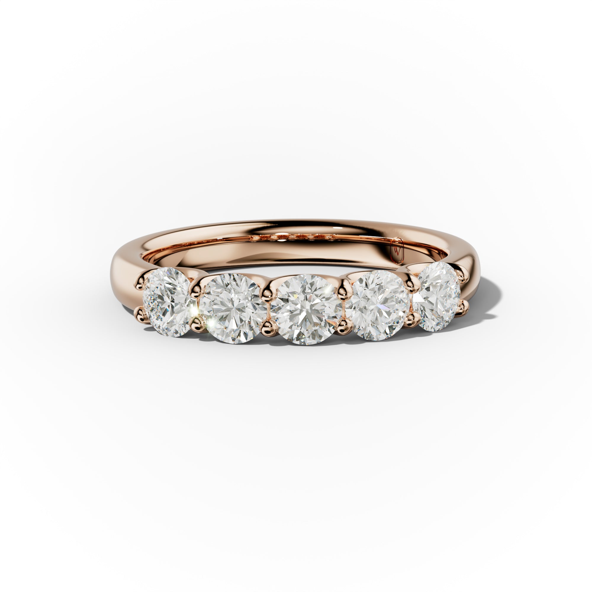 1.0 Carat 5 Stone Round Diamond Anniversary Band