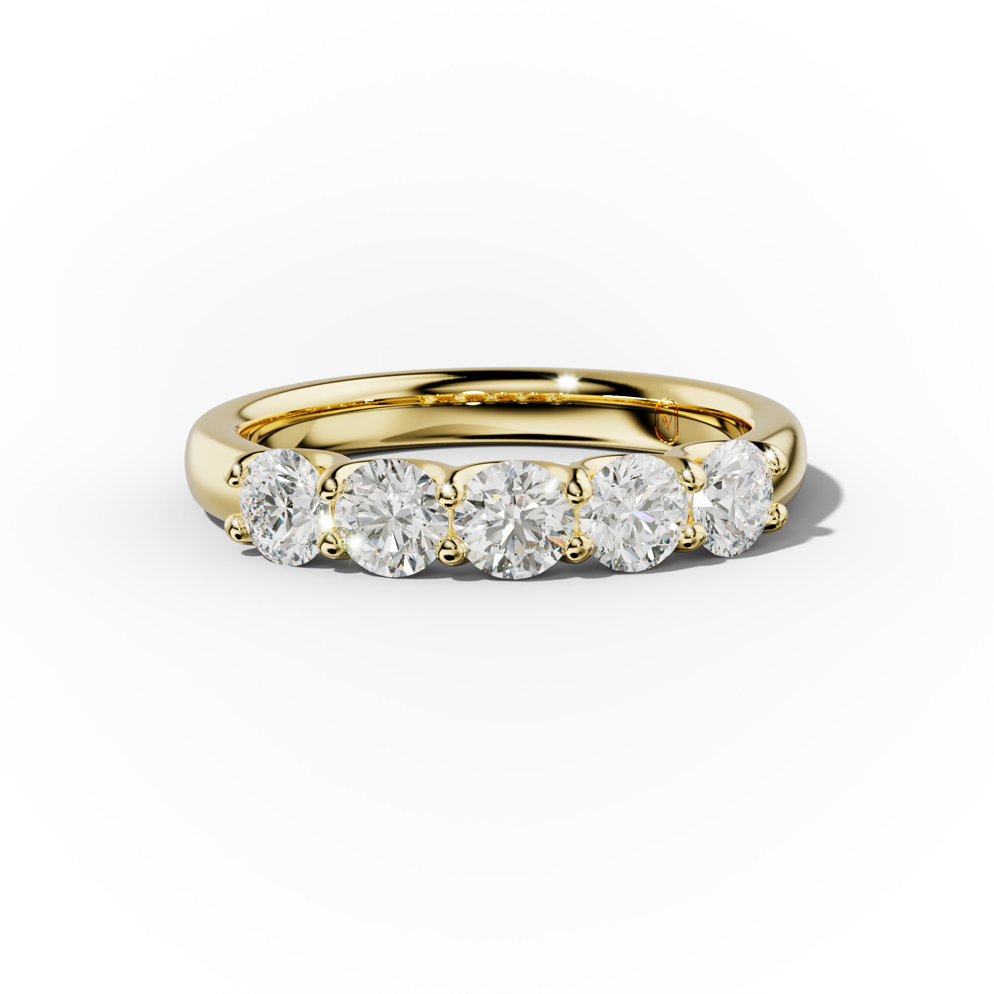 1.0 Carat 5 Stone Round Diamond Anniversary Band