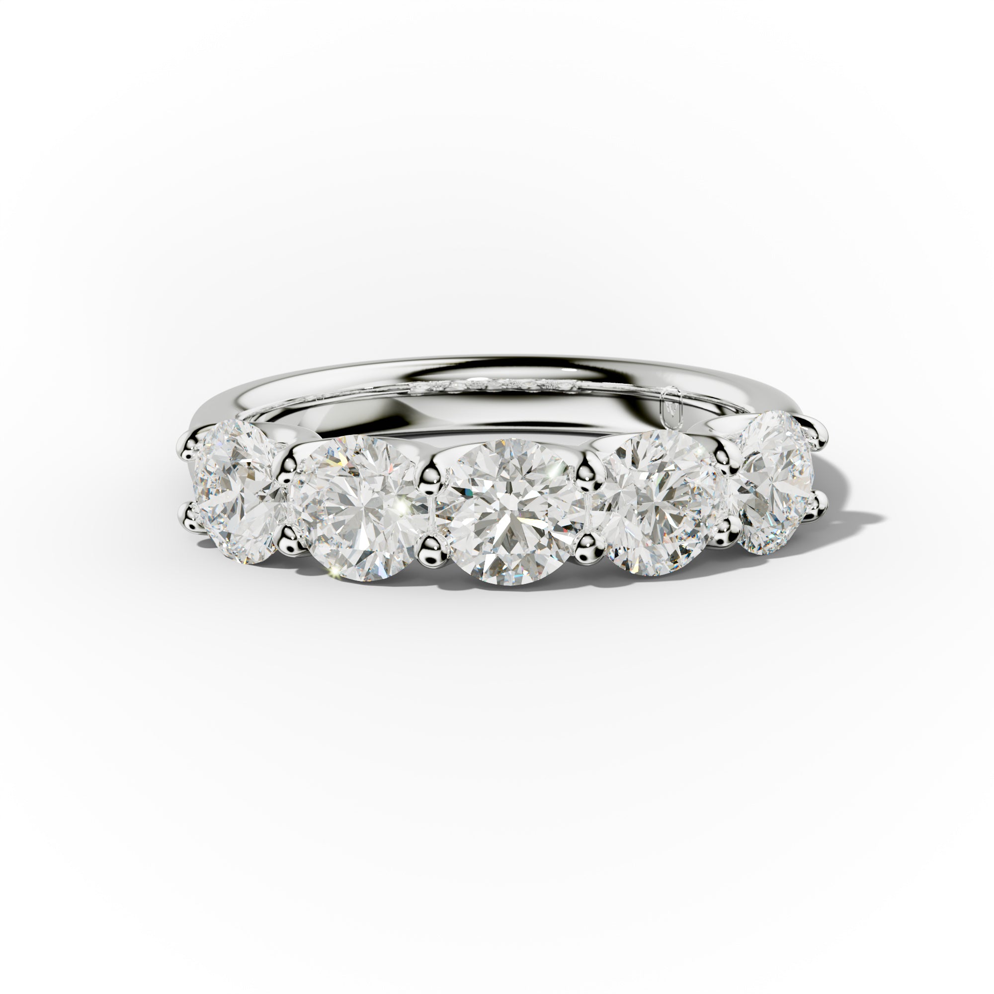 2.0 Carat 5 Stone Round Cut Diamond Anniversary Band