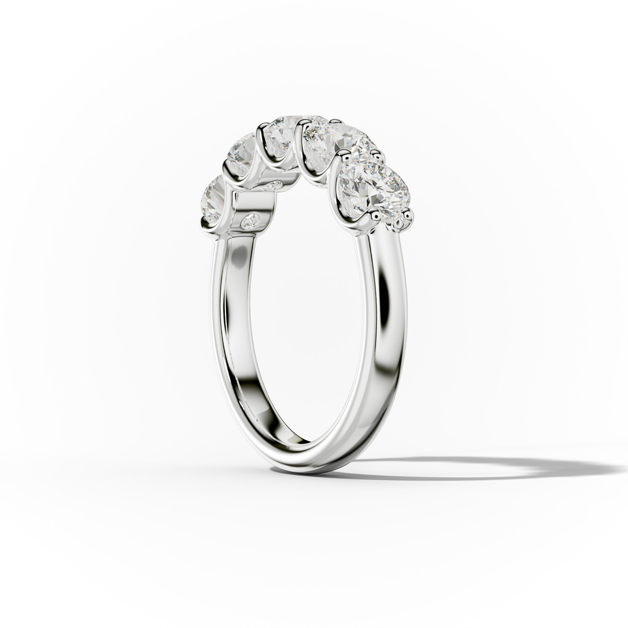 2.0 Carat 5 Stone Round Cut Diamond Anniversary Band