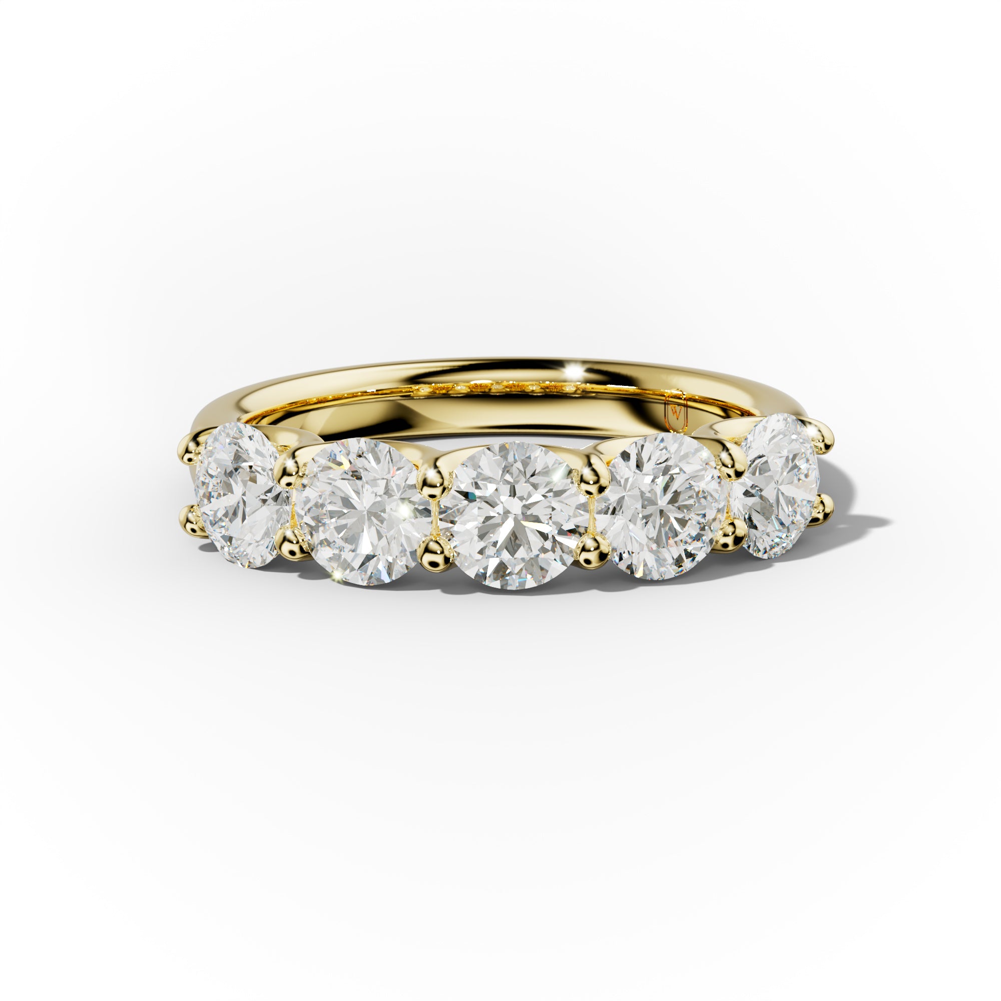 2.0 Carat 5 Stone Round Cut Diamond Anniversary Band