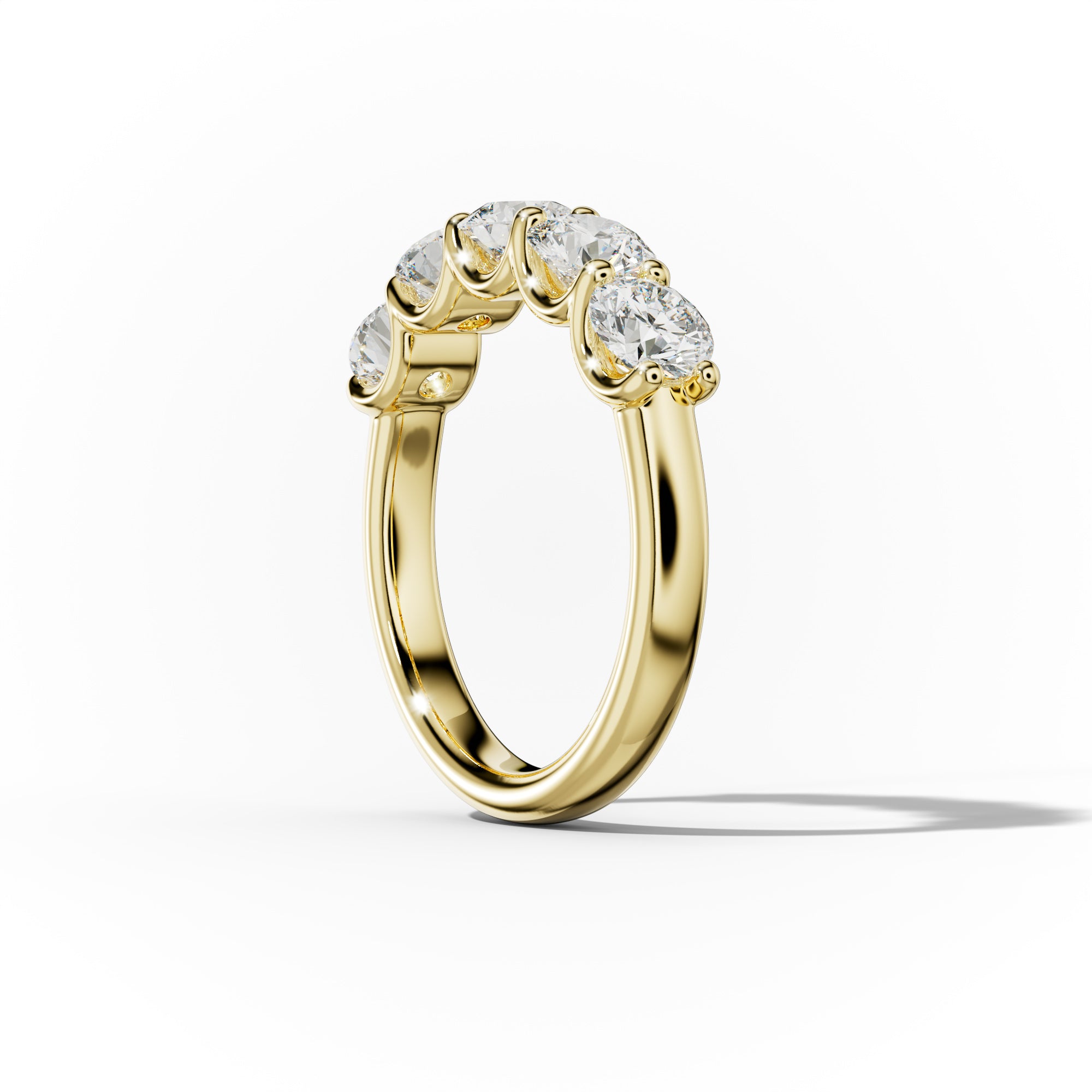 2.0 Carat 5 Stone Round Cut Diamond Anniversary Band