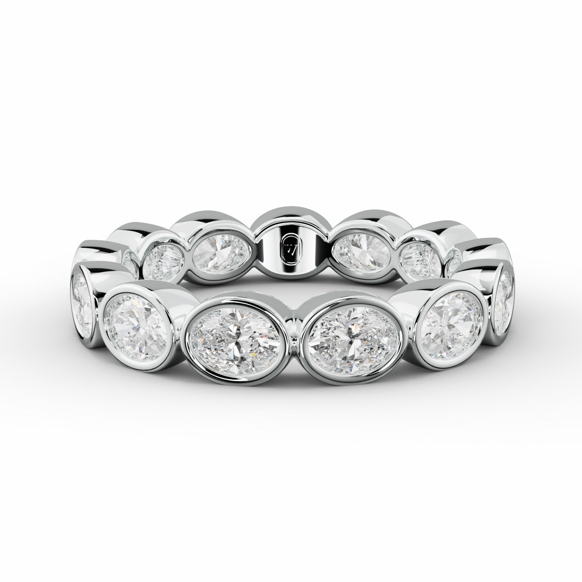 2.0 Carat East West Bezel Set Oval Diamond Eternity Band