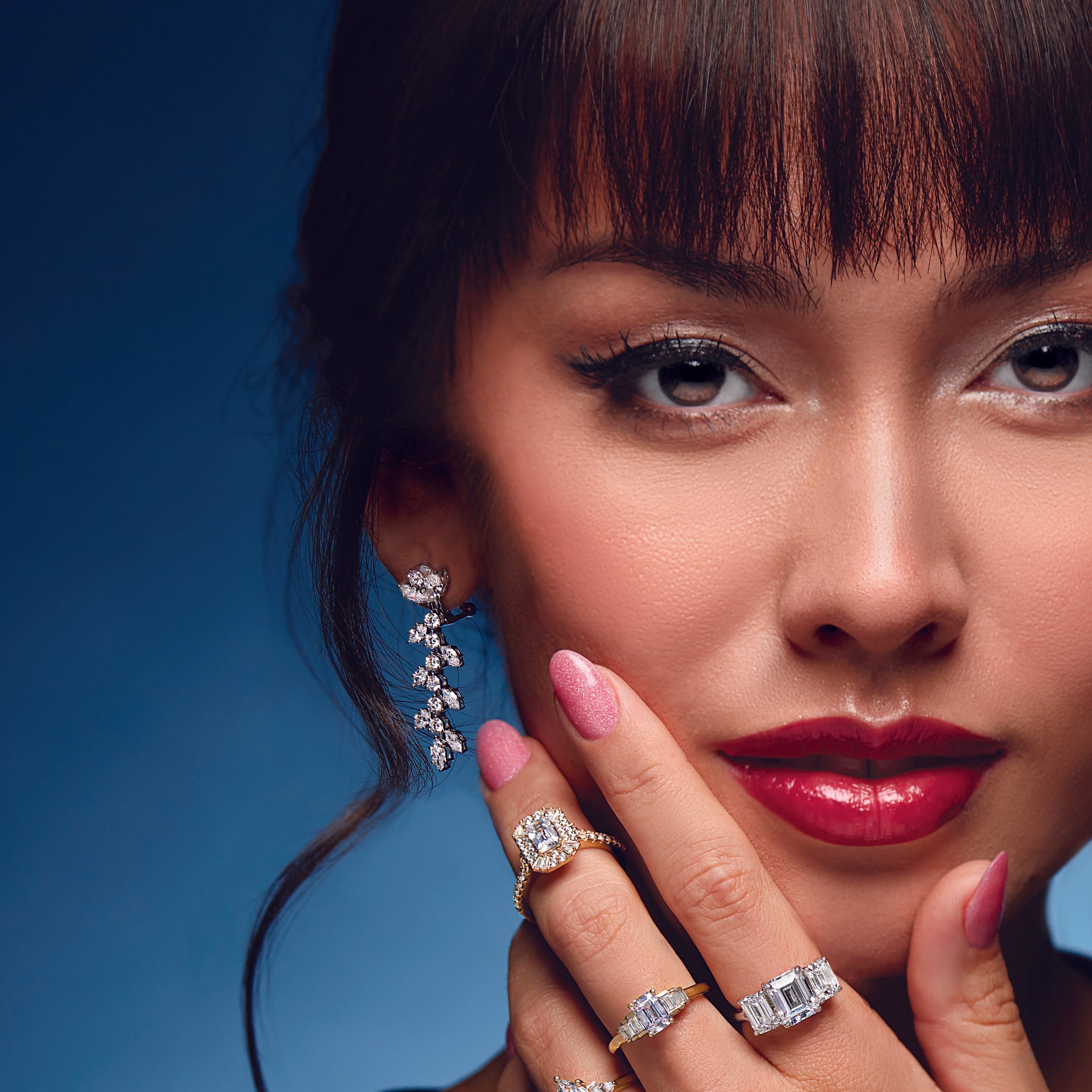 4.25 ct. Marquise Diamond Drop Earrings Flower Design-VIRABYANI