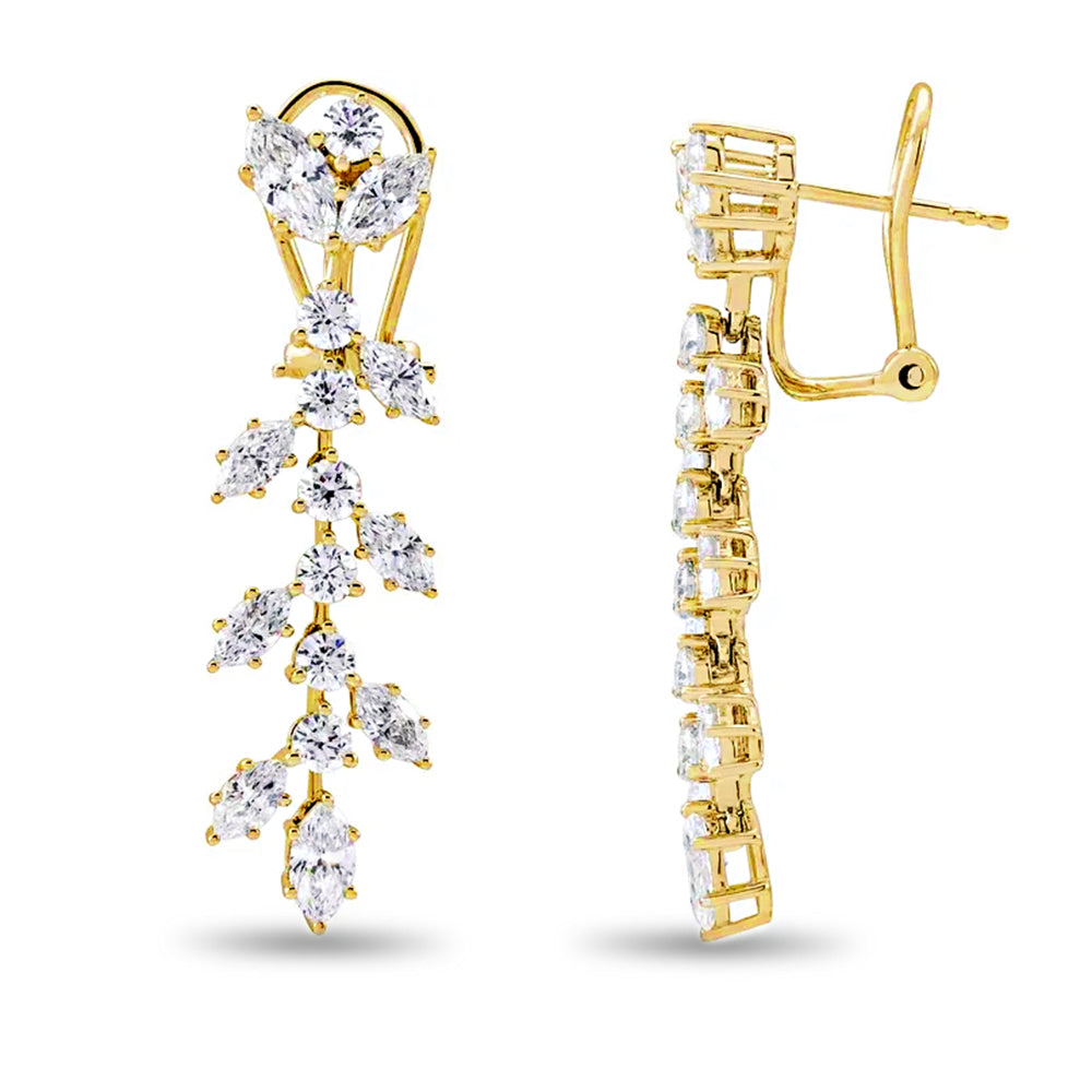 4.25 ct. Marquise Diamond Drop Earrings Flower Design-VIRABYANI