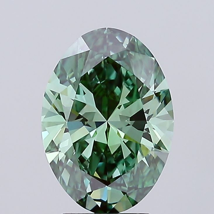 3.01 Carat Oval Cut Fancy Green