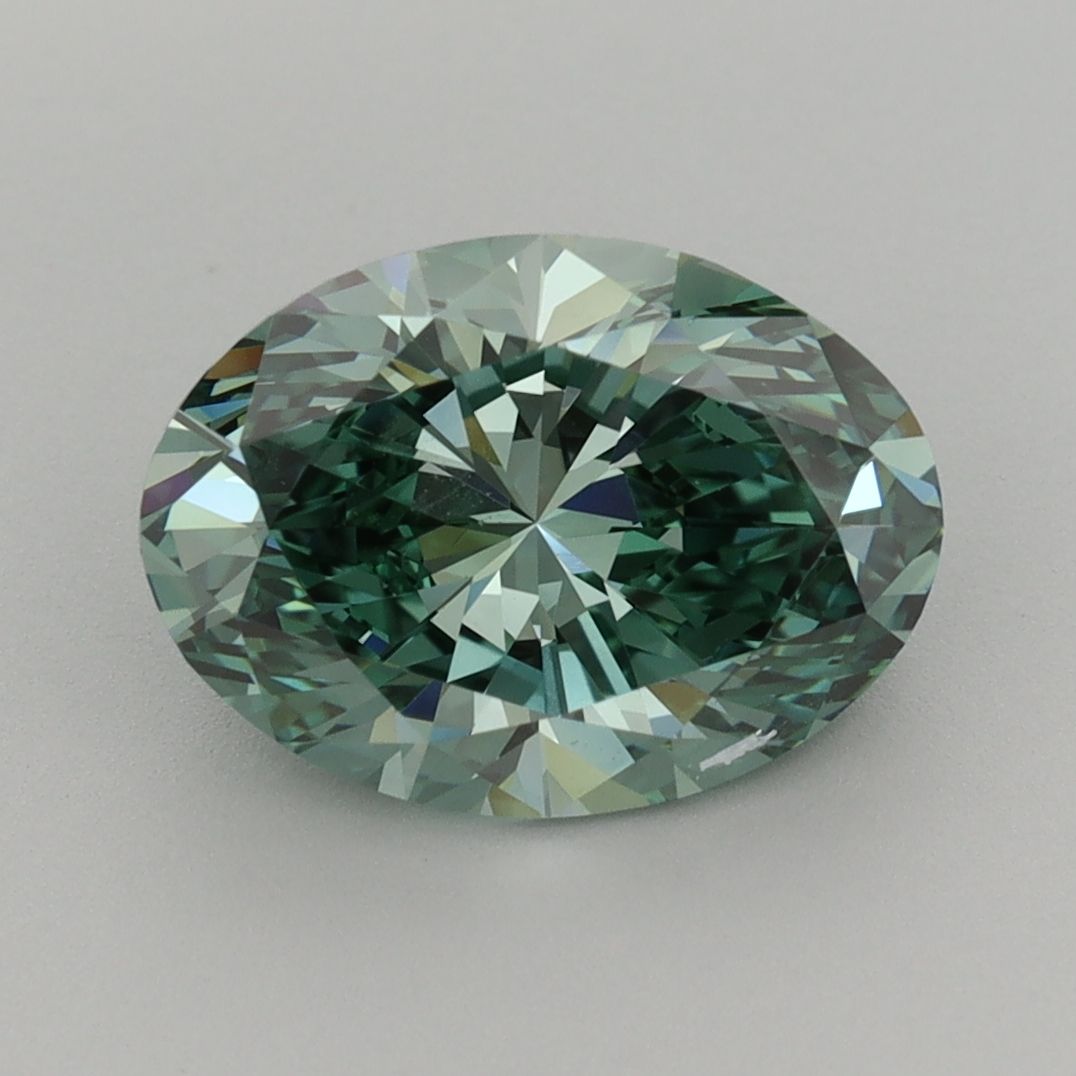 2.87 Carat Oval Cut Fancy Green