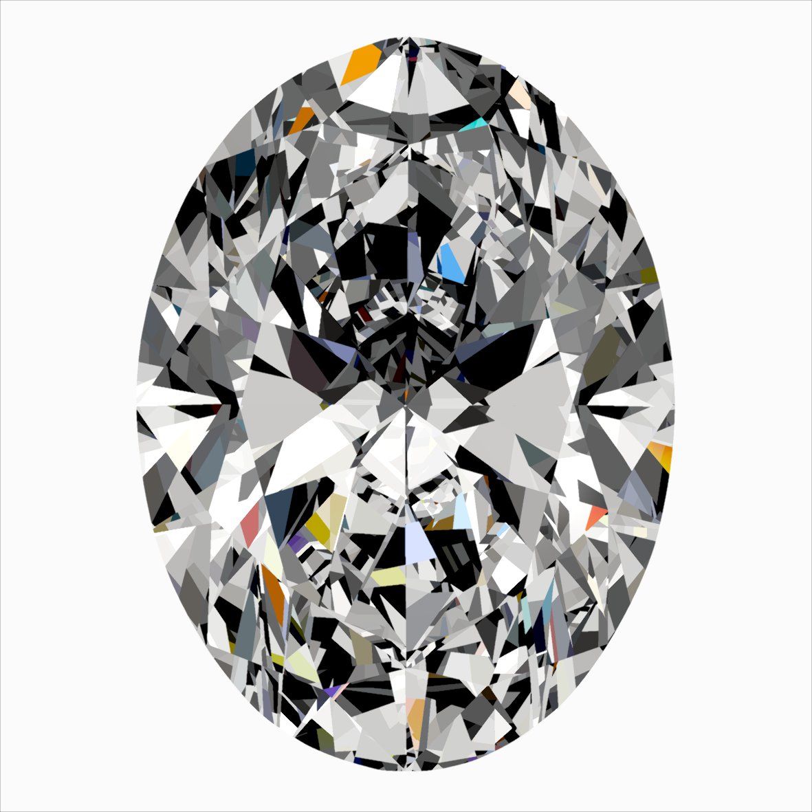 0.50 Carat J-SI1 Oval Cut Diamond