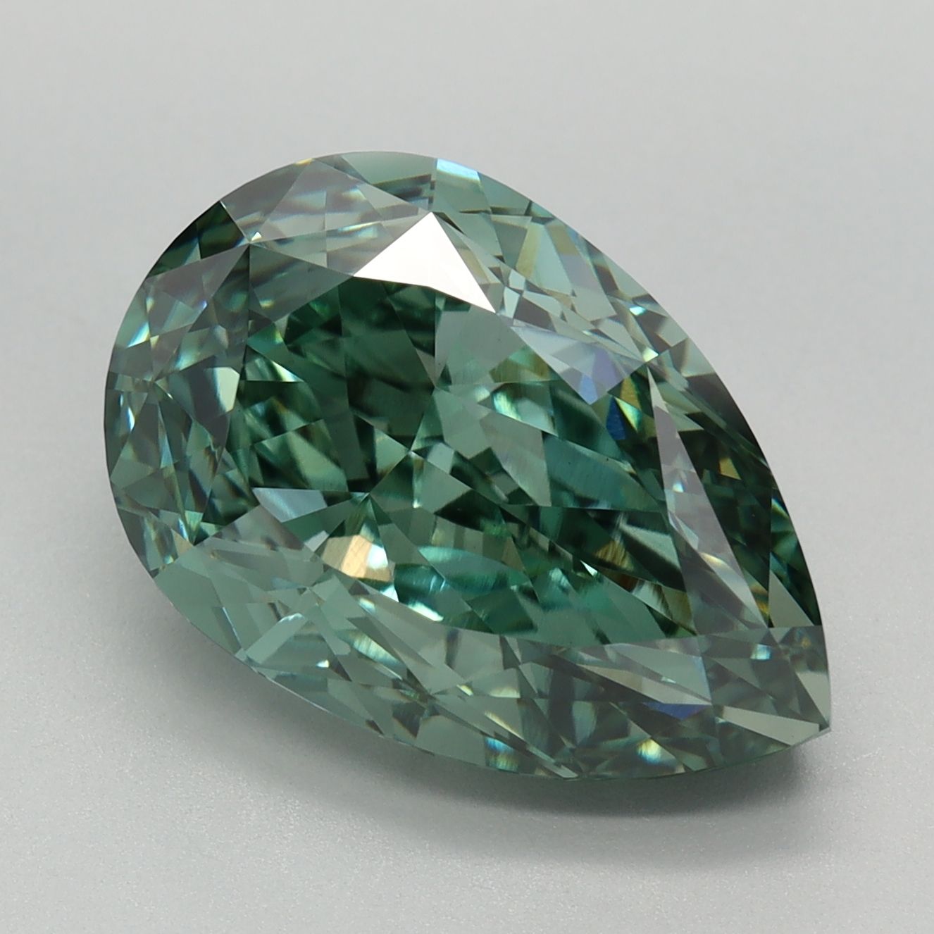 6.01 Carat Pear Cut Fancy Green
