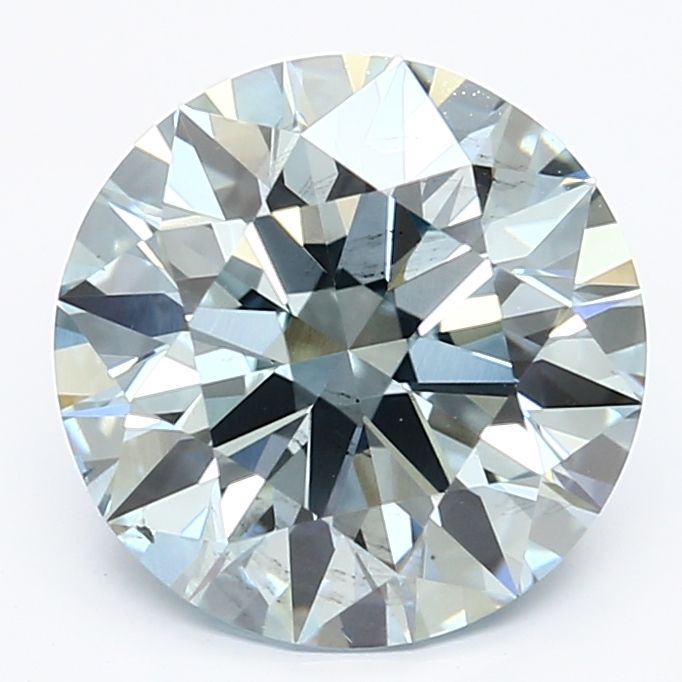 3.05 Carat Round Cut Fancy Blue