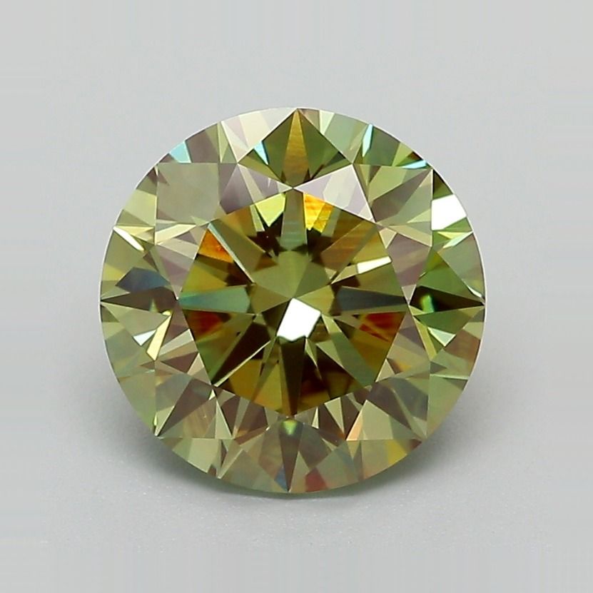 2.75 Carat Round Cut Fancy Green
