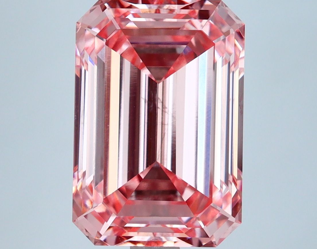 5.11 Carat Emerald Cut Fancy Pink