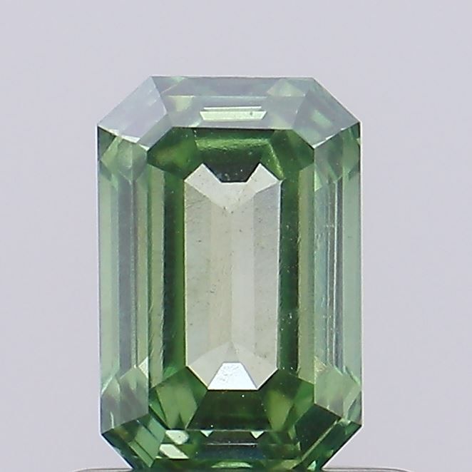 0.55 Carat Emerald Cut Fancy Green