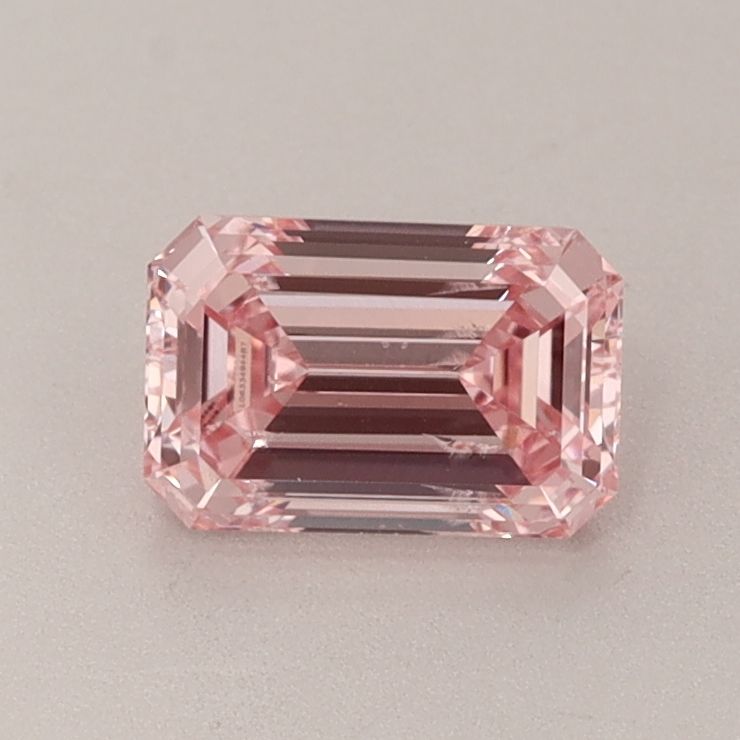 0.88 Carat Emerald Cut Fancy Pink