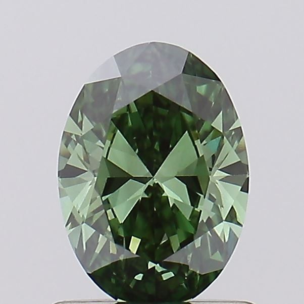 0.71 Carat Oval Cut Fancy Green