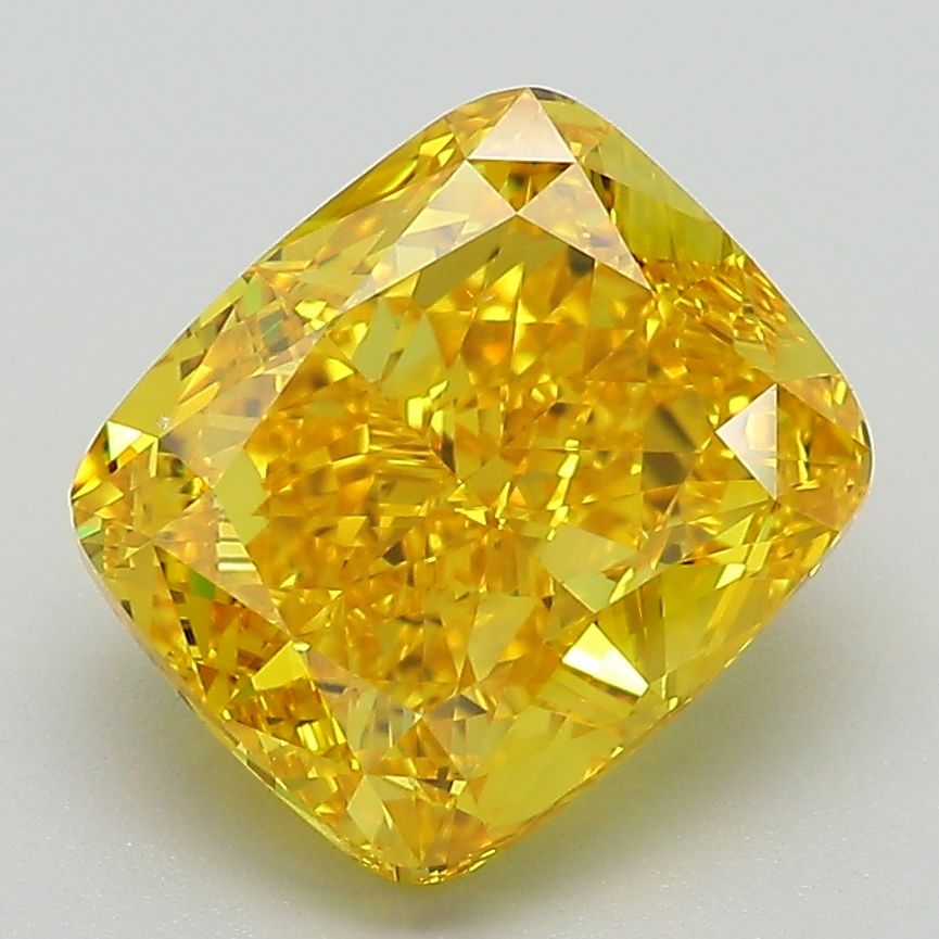 4.01 Carat Cushion Cut Fancy Yellow