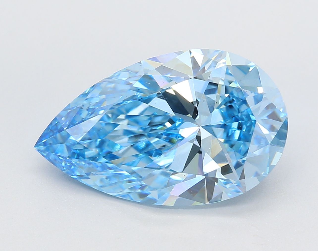 5.24 Carat Pear Cut Fancy Blue