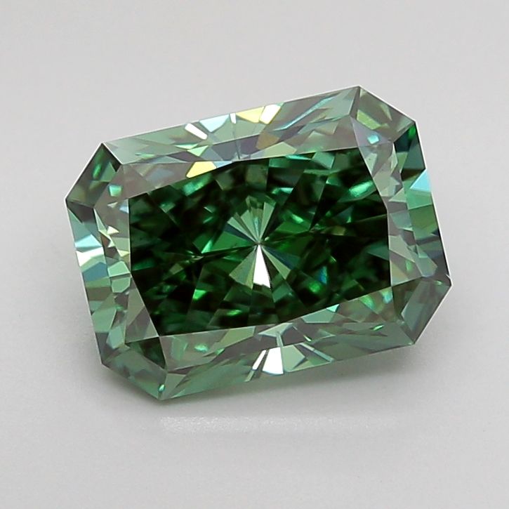2.03 Carat Radiant Cut Fancy Green