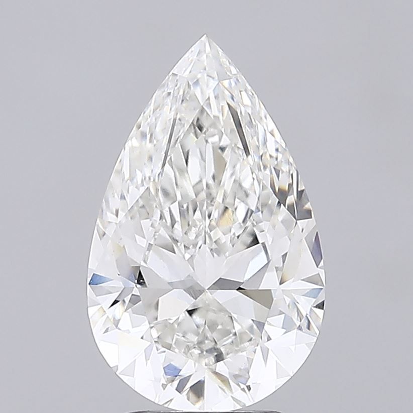 3.08 Carat G-VVS2 Pear Lab Diamond