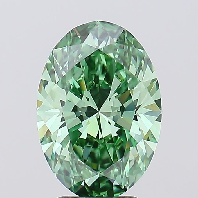 3.86 Carat Oval Cut Fancy Green