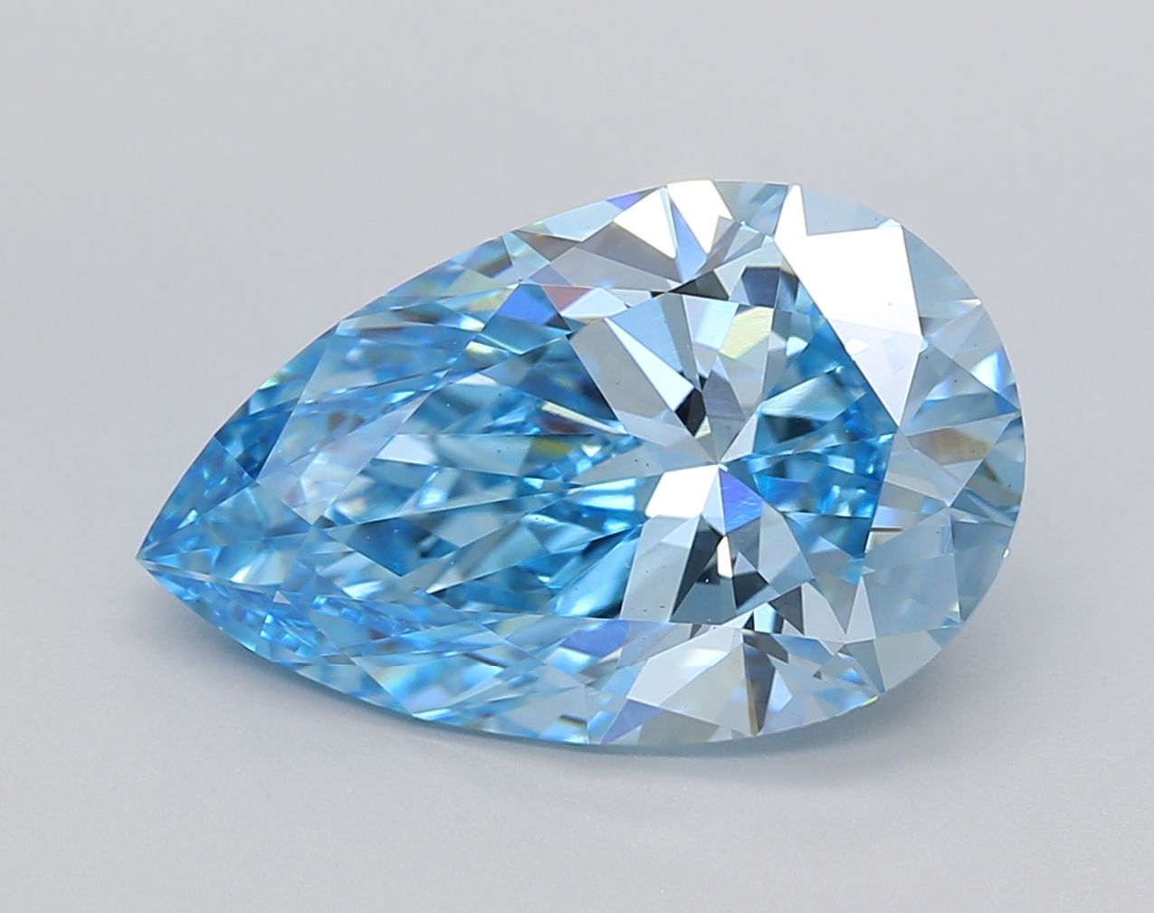 5.04 Carat Pear Cut Fancy Blue