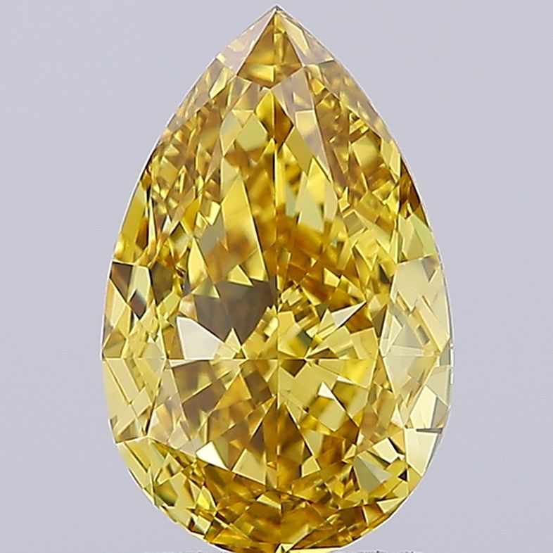 2.81 Carat Pear Cut Fancy Yellow