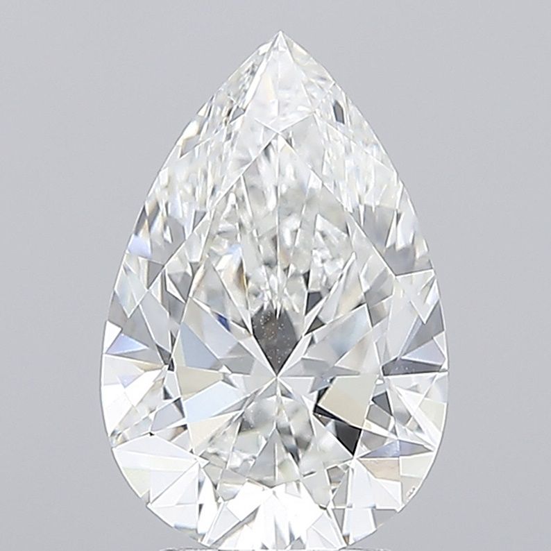 3.98 Carat F-VVS2 Pear Lab Diamond