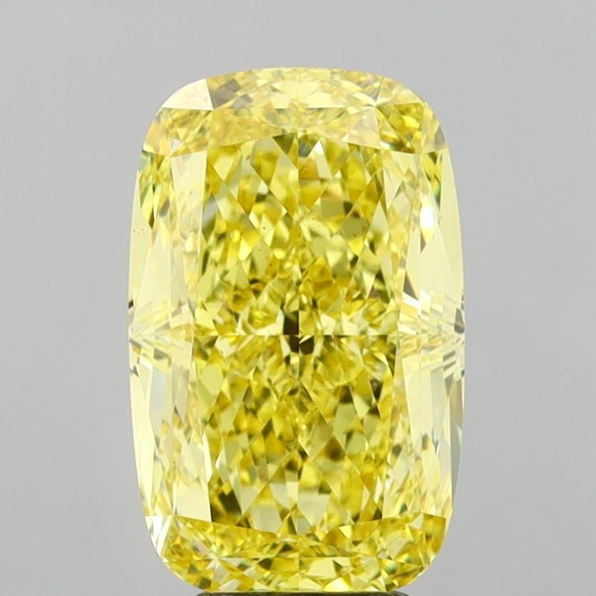 6.09 Carat Cushion Cut Fancy Yellow