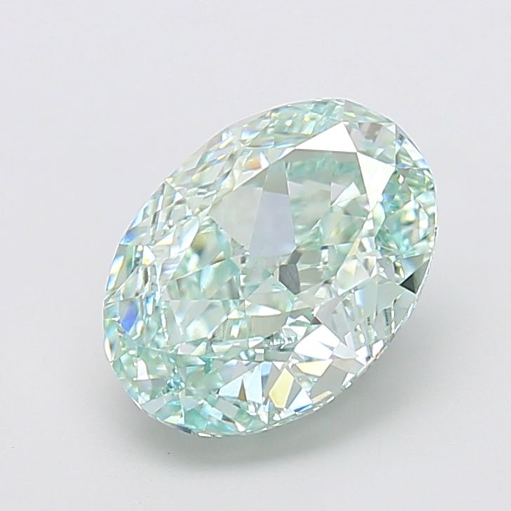 4.20 Carat Oval Cut Fancy Green
