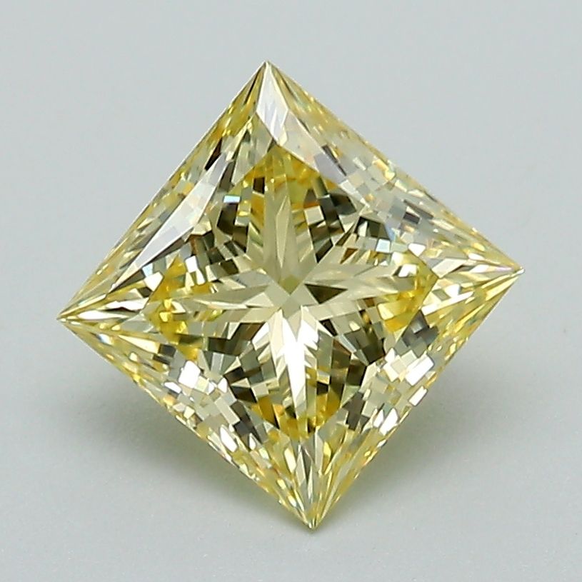 1.61 Carat Princess Cut Fancy Yellow