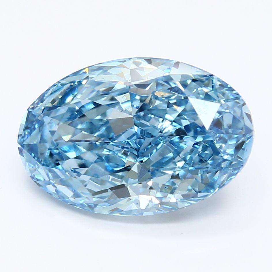 4.23 Carat Oval Cut Fancy Blue