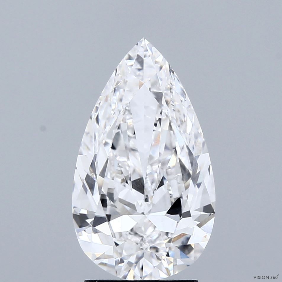2.50 Carat F-VVS2 Pear Lab Diamond