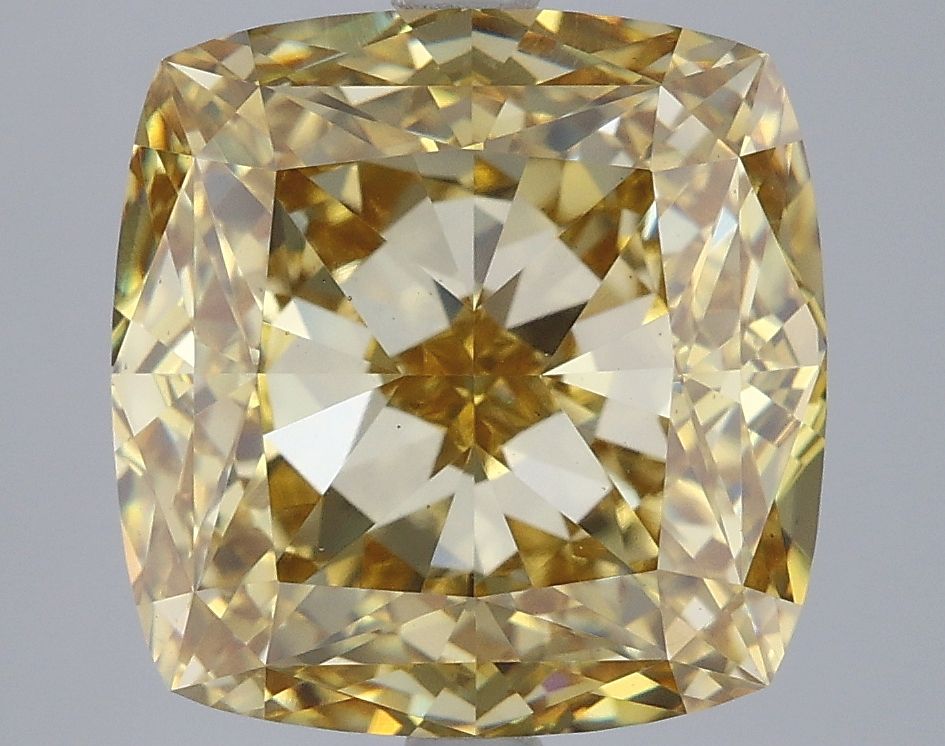 7.07 Carat Cushion Cut Fancy Yellow