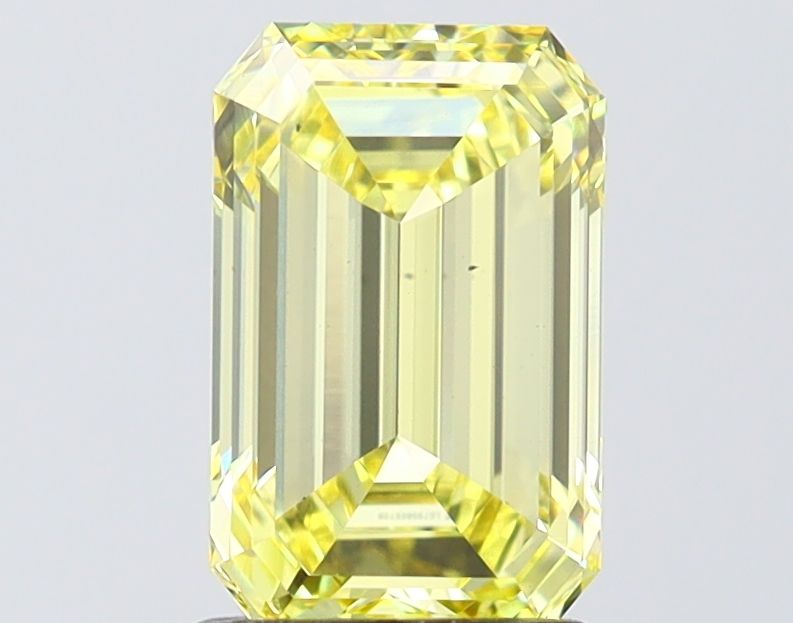 2.02 Carat Emerald Cut Fancy Yellow