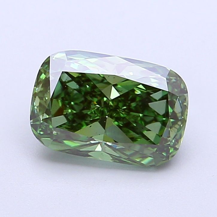 1.76 Carat Cushion Cut Fancy Green