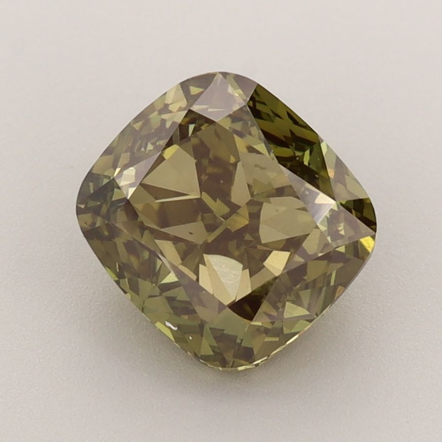 2.31 Carat Cushion Cut Fancy Green