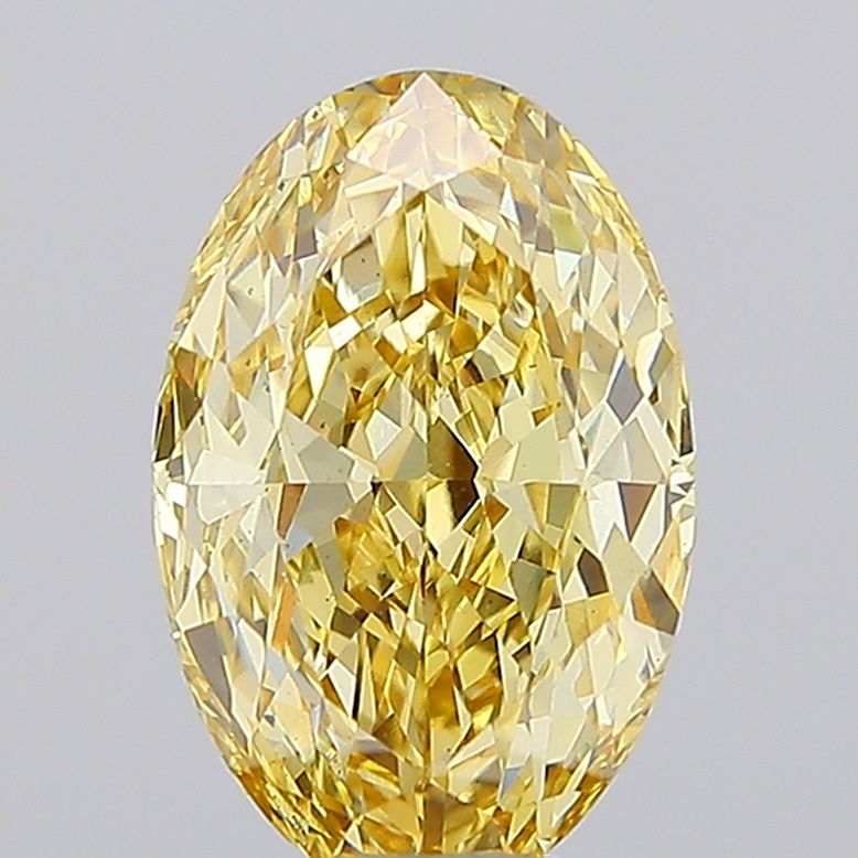 5.05 Carat Yellow VS1 Oval Lab Diamond