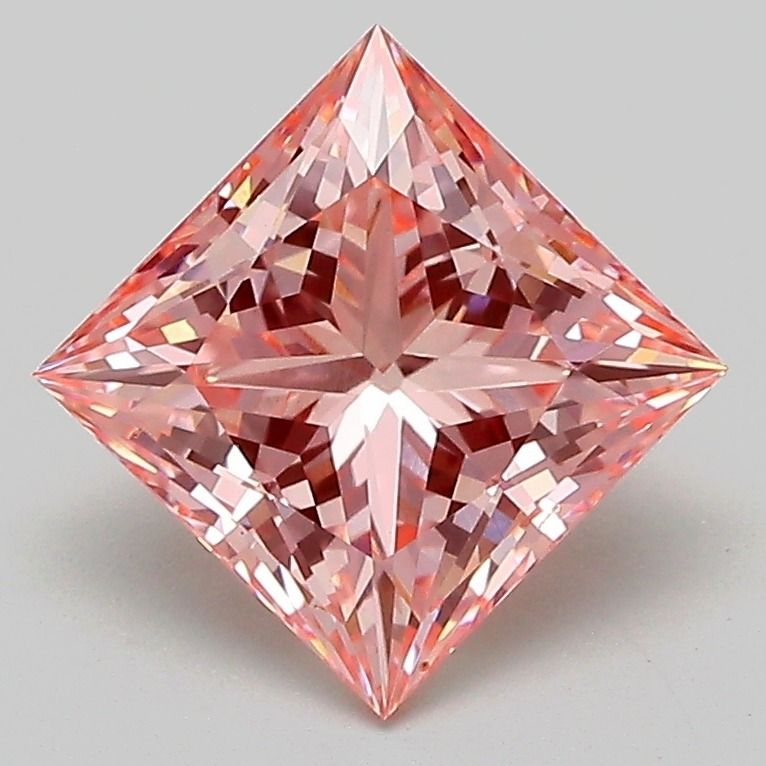 2.08 Carat Princess Cut Fancy Pink