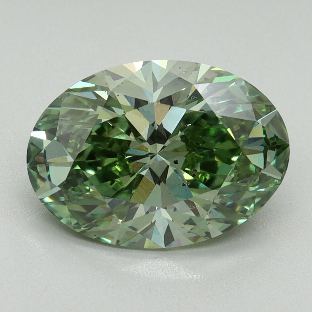 3.03 Carat Oval Cut Fancy Green
