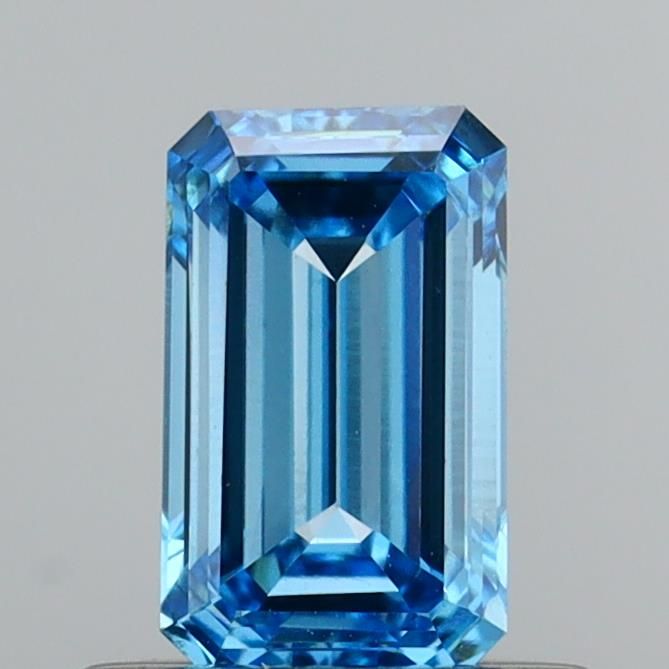 0.57 Carat Emerald Cut Fancy Blue