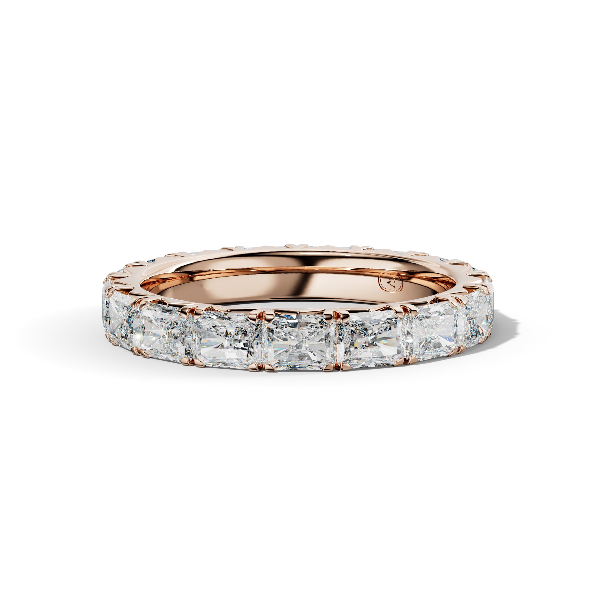 3.0 Carat East West Radiant Cut Diamond French Pave Eternity Band