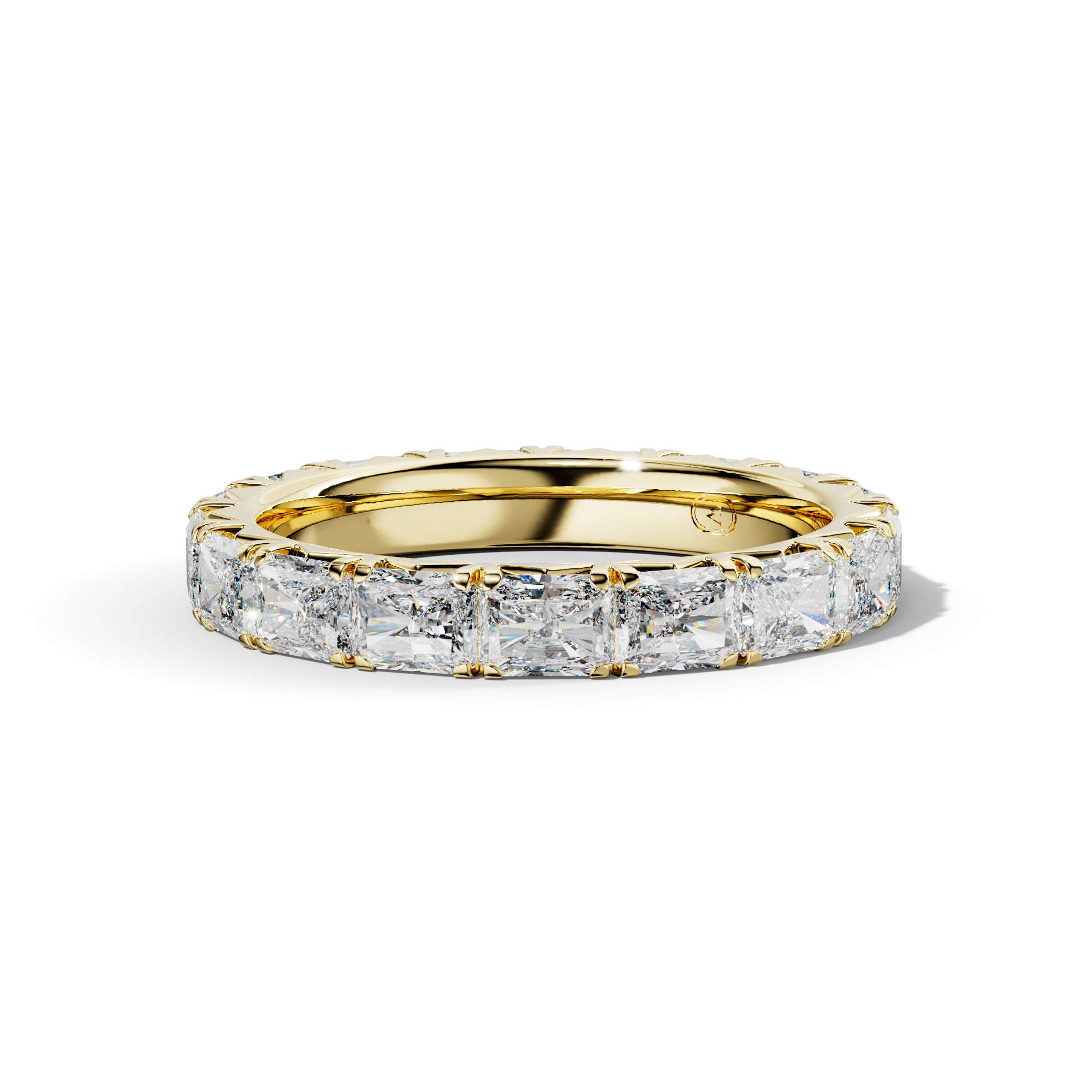 3.0 Carat East West Radiant Cut Diamond French Pave Eternity Band