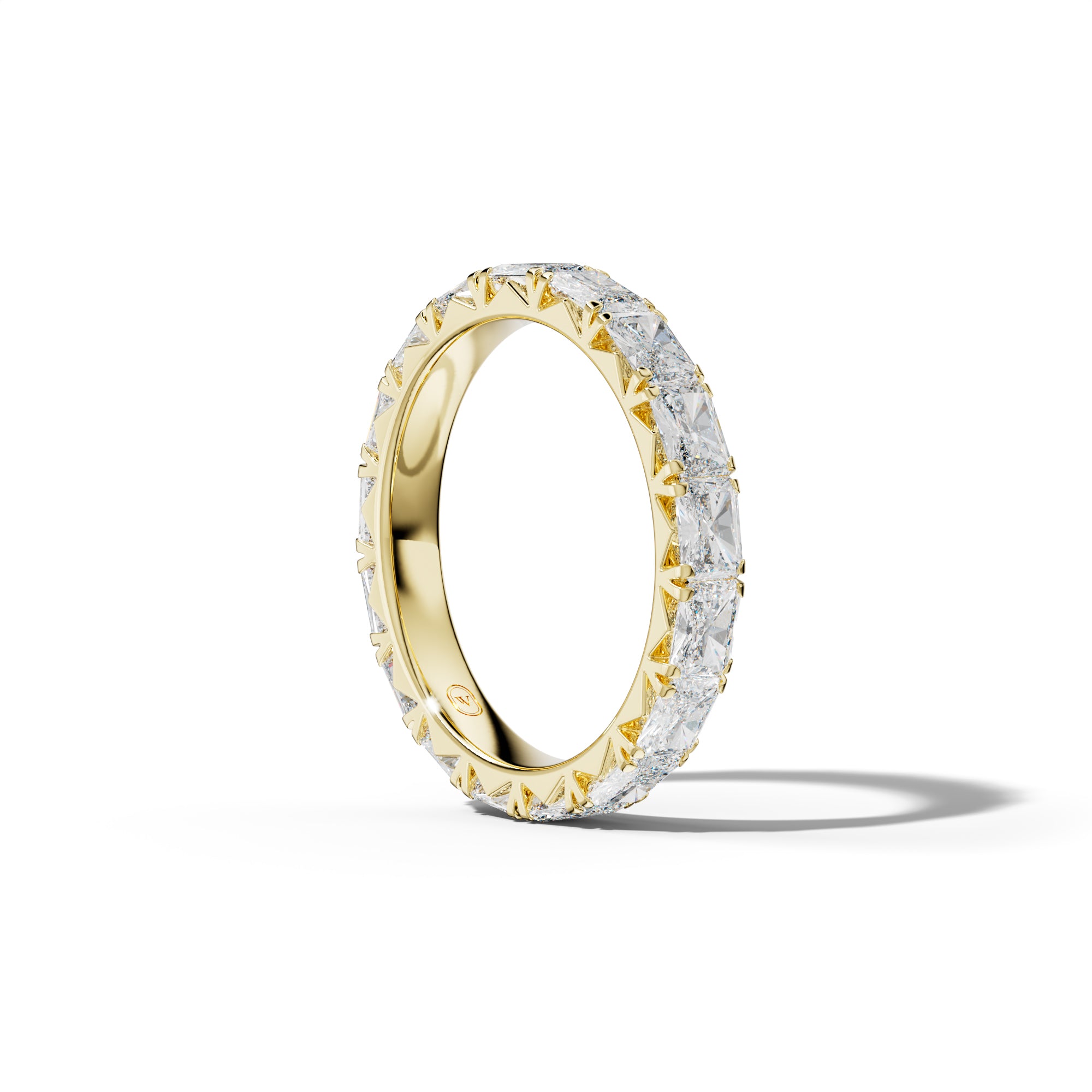 3.0 Carat East West Radiant Cut Diamond French Pave Eternity Band