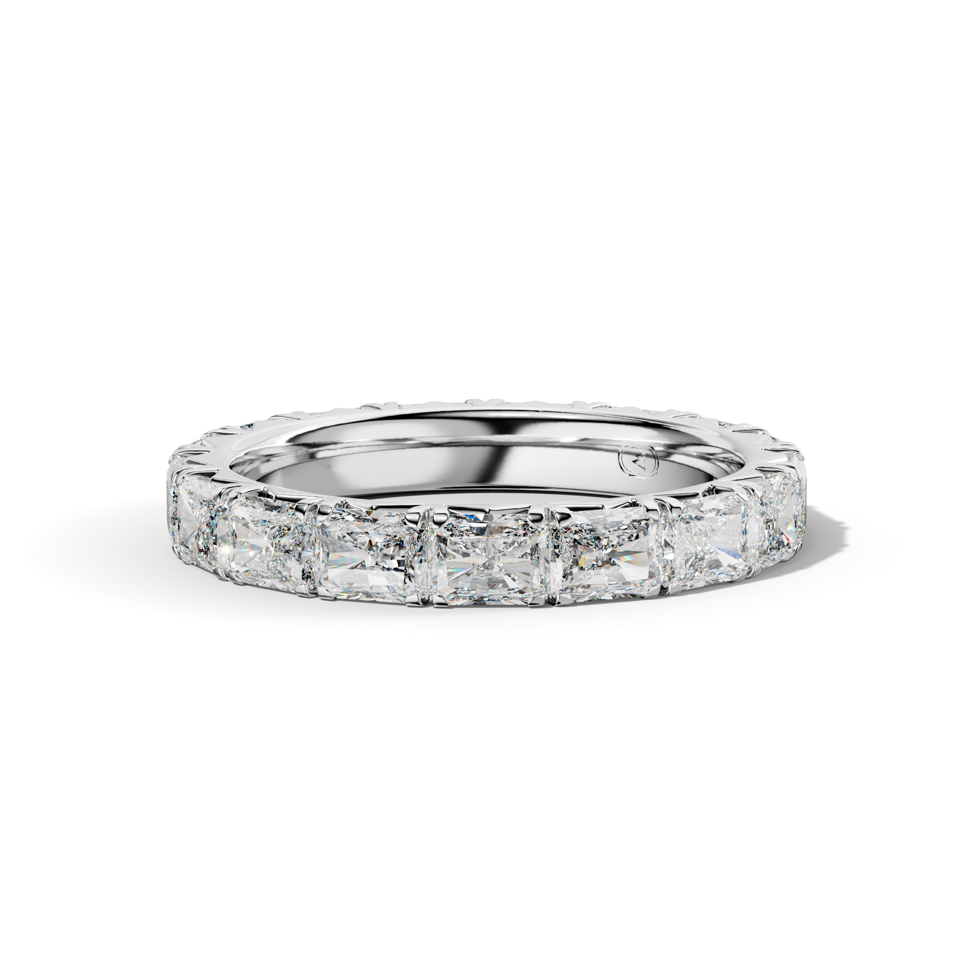 3.0 Carat East West Radiant Cut Diamond French Pave Eternity Band