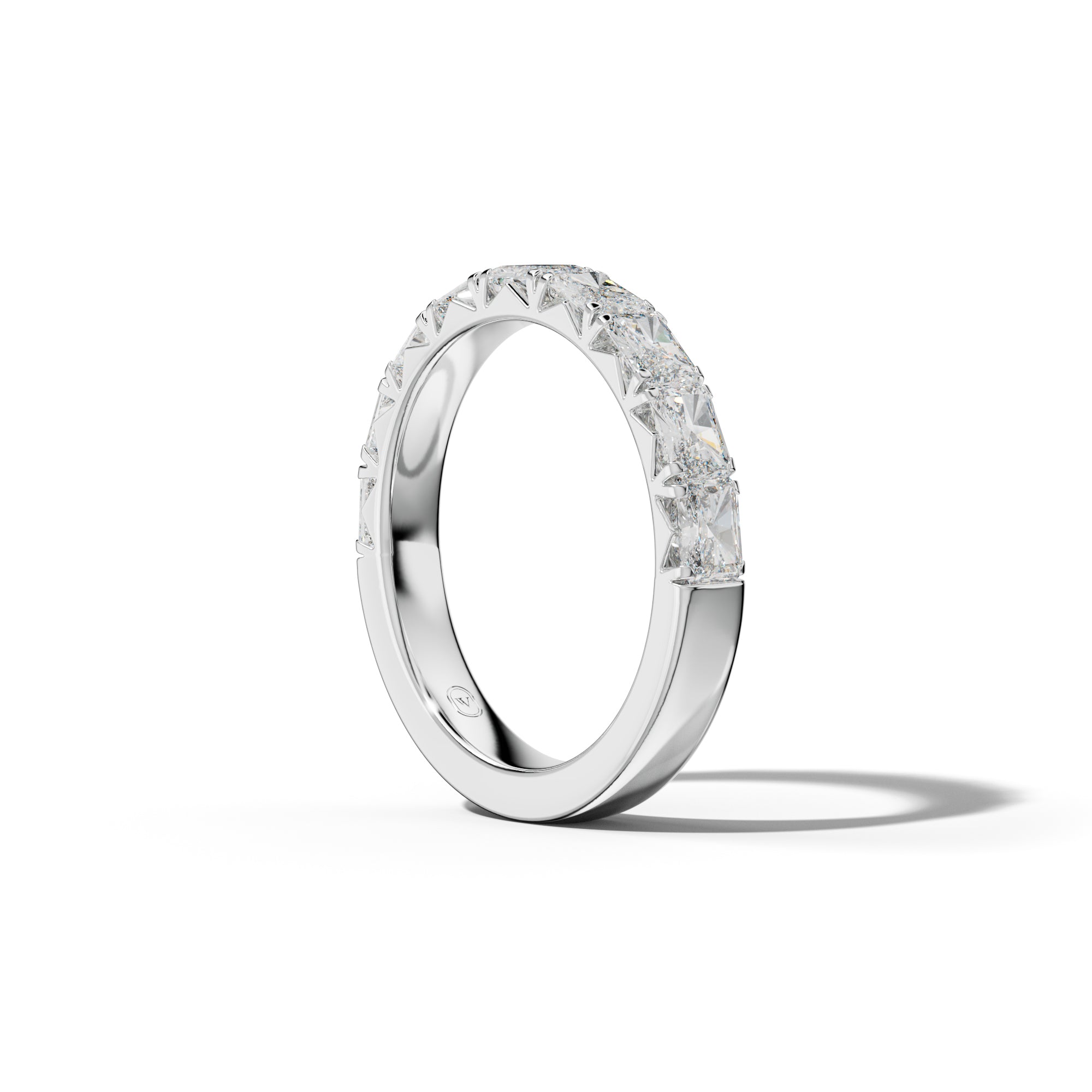 1.0 Carat East West Radiant Diamond French Pave Half Anniversary Band