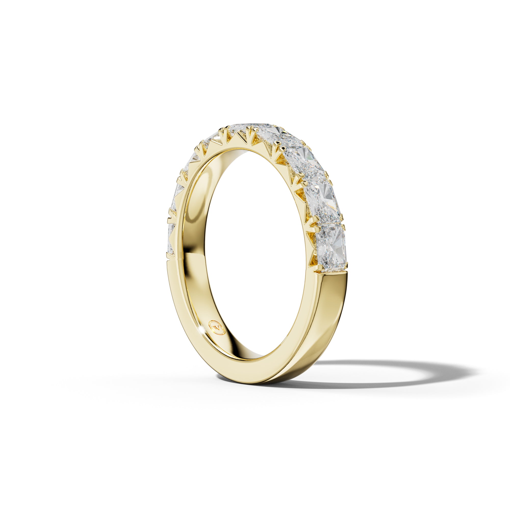 1.0 Carat East West Radiant Diamond French Pave Half Anniversary Band