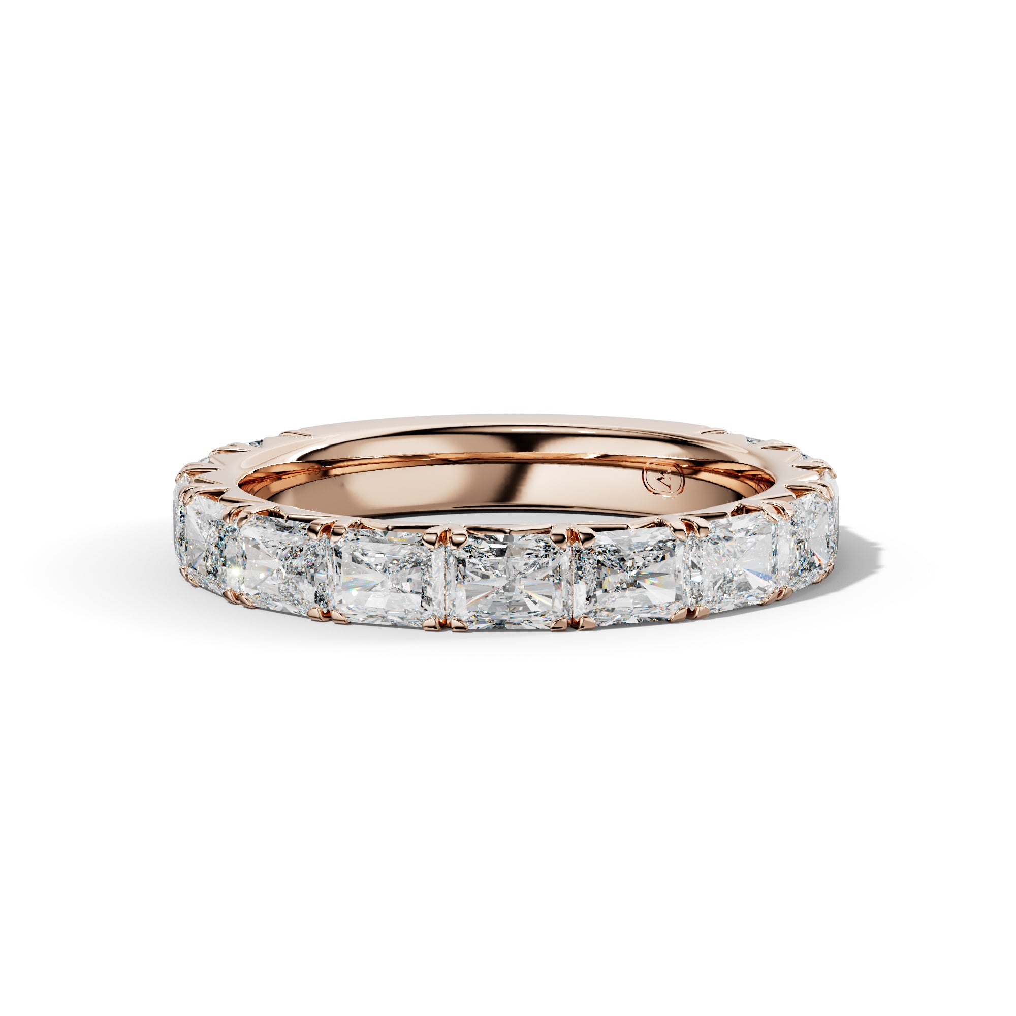 2.0 Carat East West Radiant Diamond French Pave 3/4 Anniversary Band