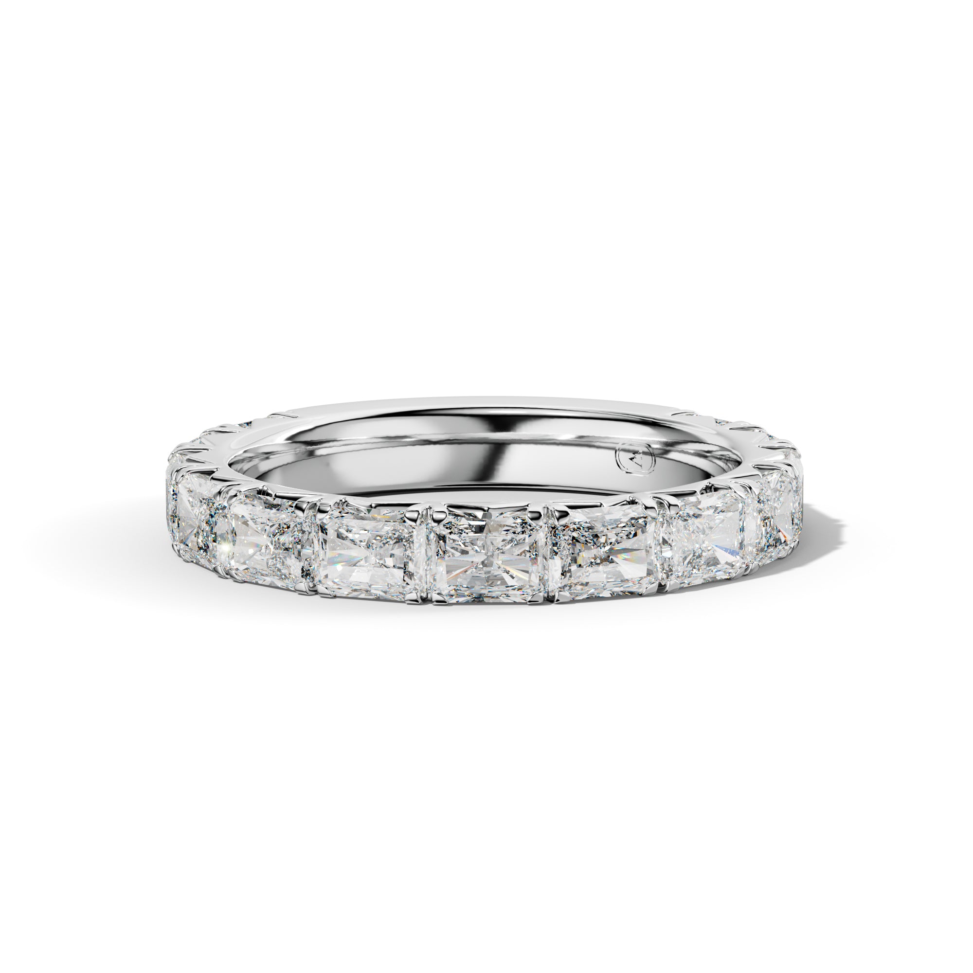 2.0 Carat East West Radiant Diamond French Pave 3/4 Anniversary Band