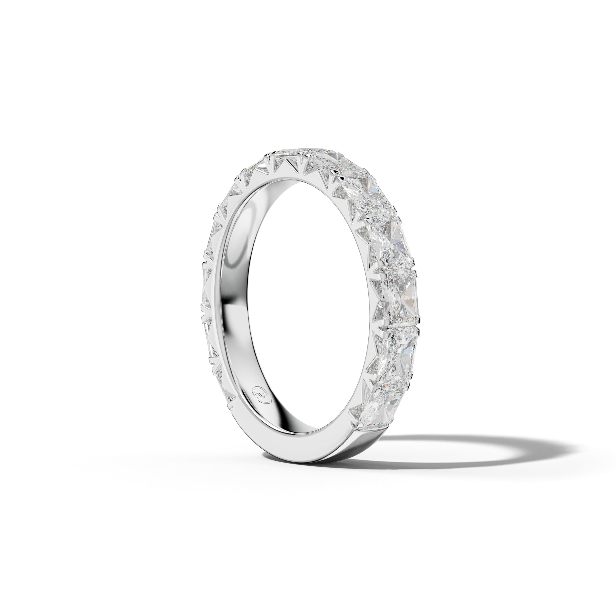2.0 Carat East West Radiant Diamond French Pave 3/4 Anniversary Band